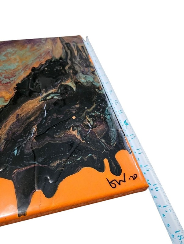 Abstract Resin Drip Painting Canvas - 12x16" gallery
