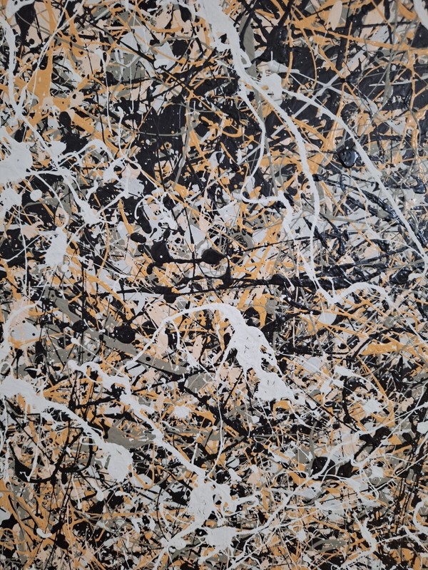 Original Abstract Action Painting jackson pollock style signed art decor paint gallery