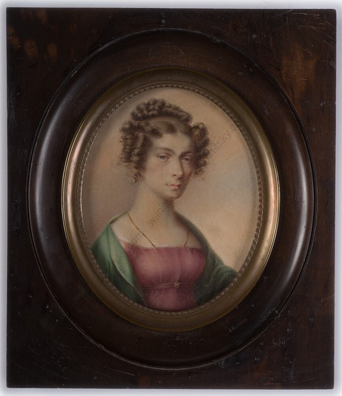 Leopold Poehacker (1782-1844) «Actress Sophie Schroeder» important miniature (m)