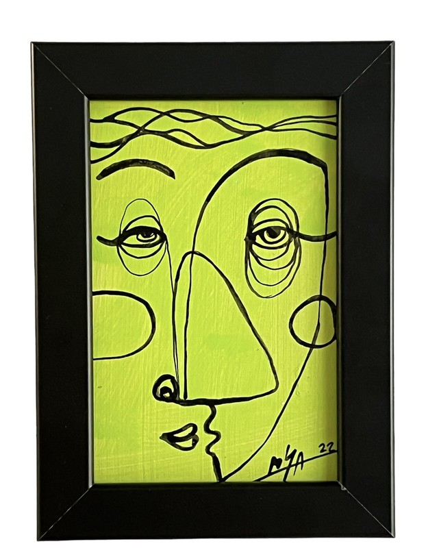 ORIGINAL PAINTING ACRYLIC ON FIBERBOARD (FRAME INCLUDED) 4×6” CUBAN ART by LISA.