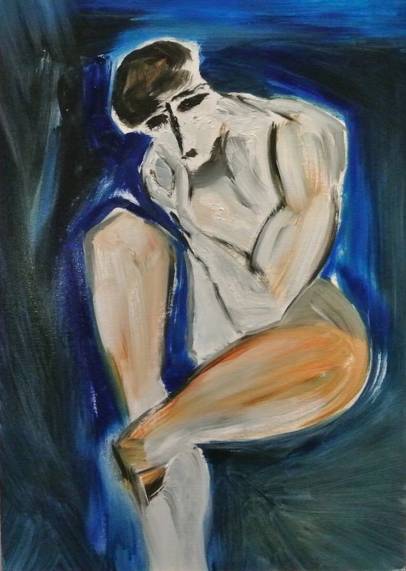 Rhapsody in Blue: oil painting on canvas panel (19″ x 27″)