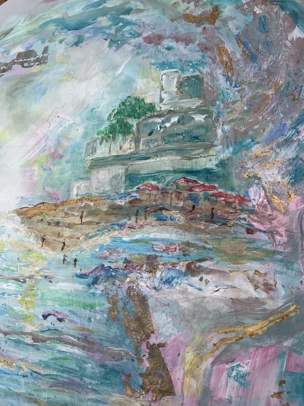 Large Original Baroque French Painting /seascape /textured/Artist Dawn Rogers gallery