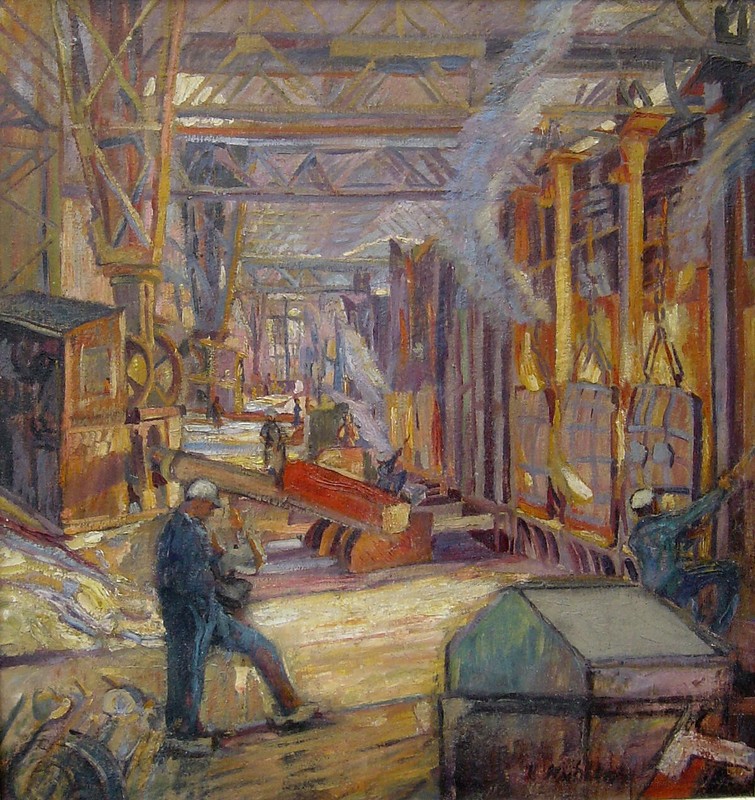 Hermann Mühlen 1886 Düsseldorf / iron foundry / paintings / the young Rhineland gallery