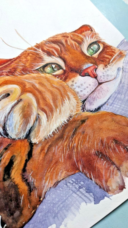 Ginger Cat Watercolor Hand Painted Red Kitty Portrait Nursery A4 Animal Art gallery