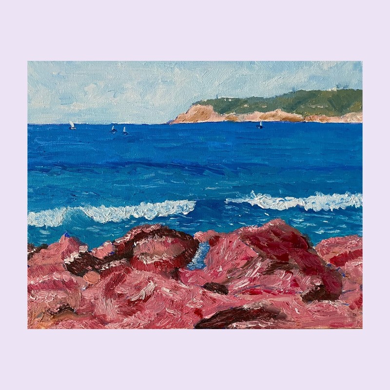Gorgeous Oil Painting Original. San Diego Ocean Scene. Impressionist Fine Art