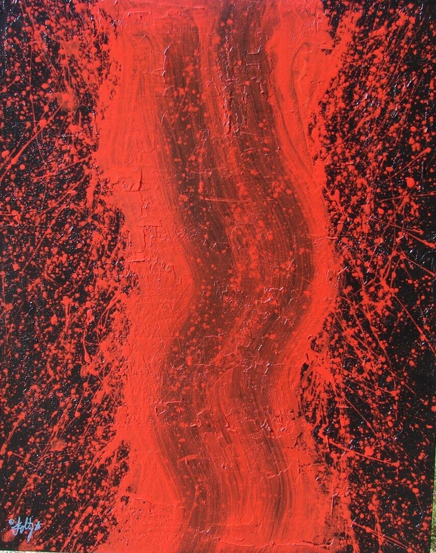 Modernist LARGE ABSTRACT PAINTING Expressionist MODERN Art SUBMERGED by FOLTZ $