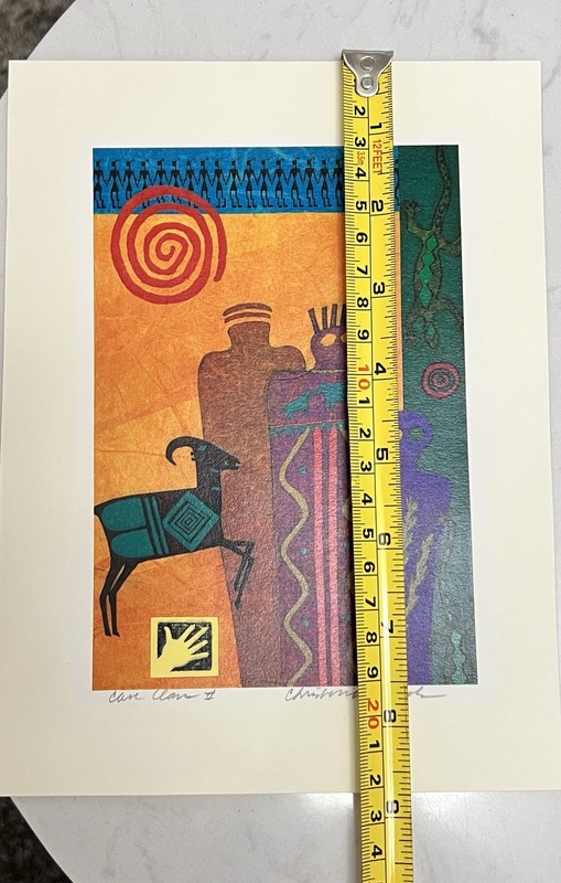 Contemporary Southwest Art Signed Native Folk Art Christine Nichols Lithograph gallery
