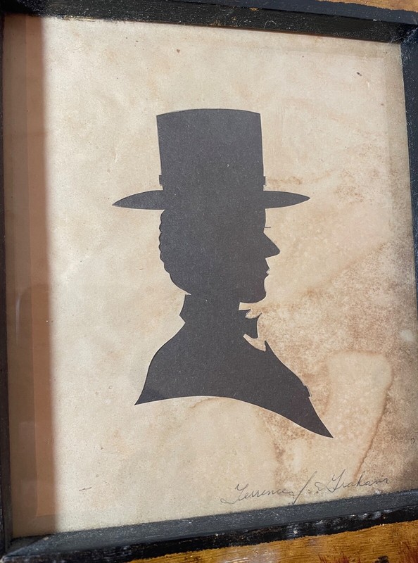 antique 1800's Terrence Graham cut out black silhouette portrait Abraham Lincoln gallery