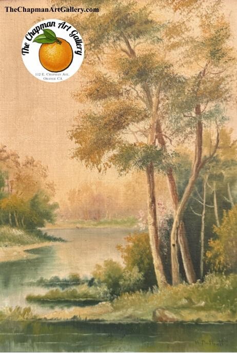 Vintage oil on board landscape by Hanson Duvall Puthuff, California