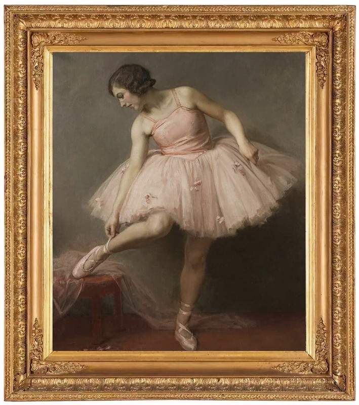 Handmade Old Master-Art Antique Oil Painting female ballet girl on canvas 24X30″