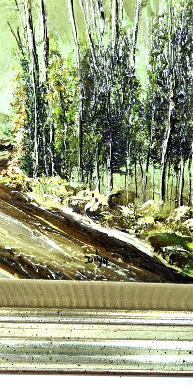 DILYA SCHAUER Original Oil Painting Forest Landscape Road Impasto Framed Signed gallery
