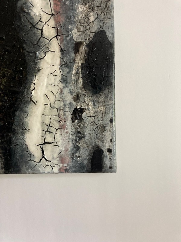 Abstract Black White And Salmon Painting gallery