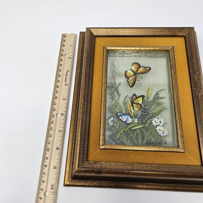 Medium Oil on LAYERED GLASS Panes Painting by SUSAN COMISH Vintage VGUC gallery