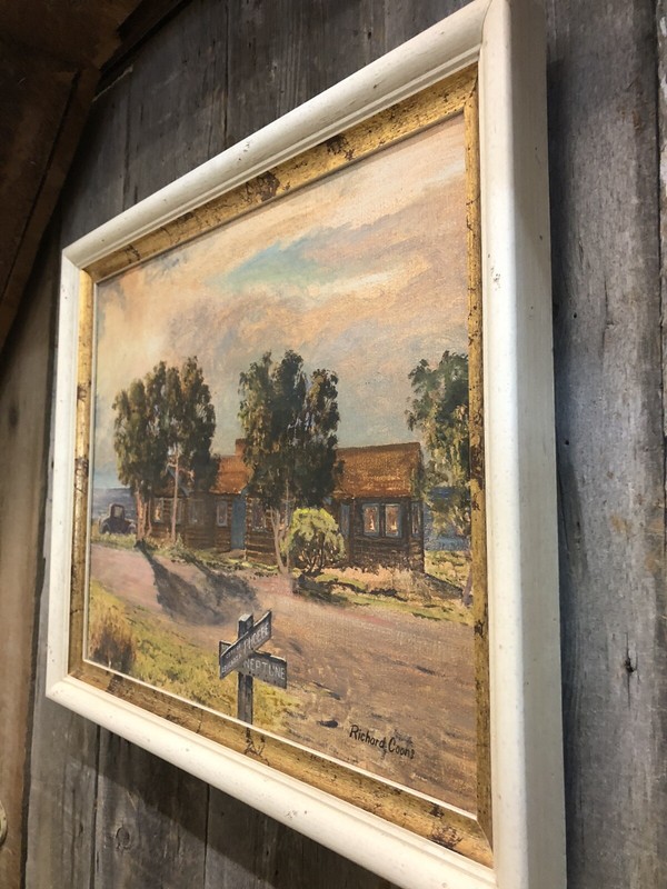 Richard Coons Oil On Canvas Commission Proof Zane Greys Cottage Solana Beach CA* gallery