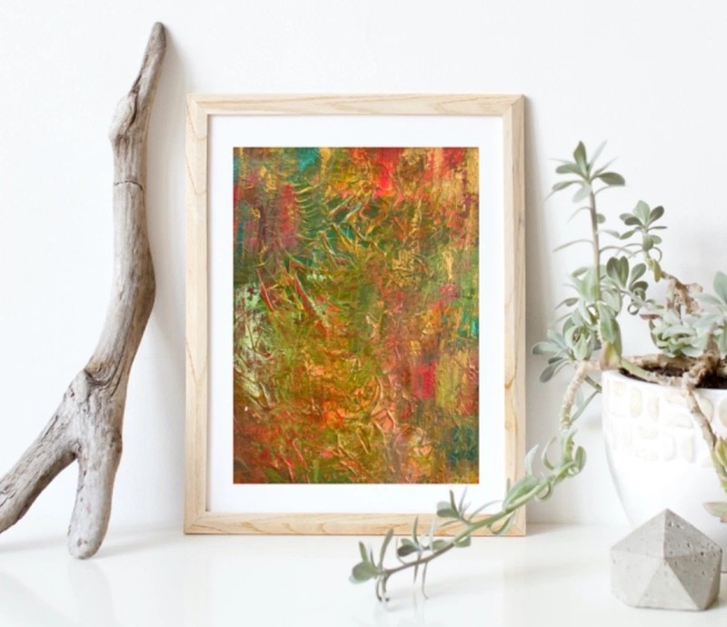 Painting Abstract Original Modern 8×10 Matted Acrylic Art Jimarieart
