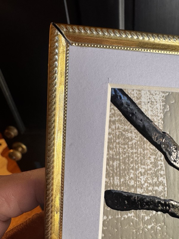 5x7 Vintage gold frame featuring an Asian-inspired abstract Acrylic Painting gallery
