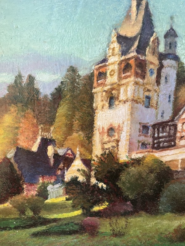 landscape hand printed painting framed gallery