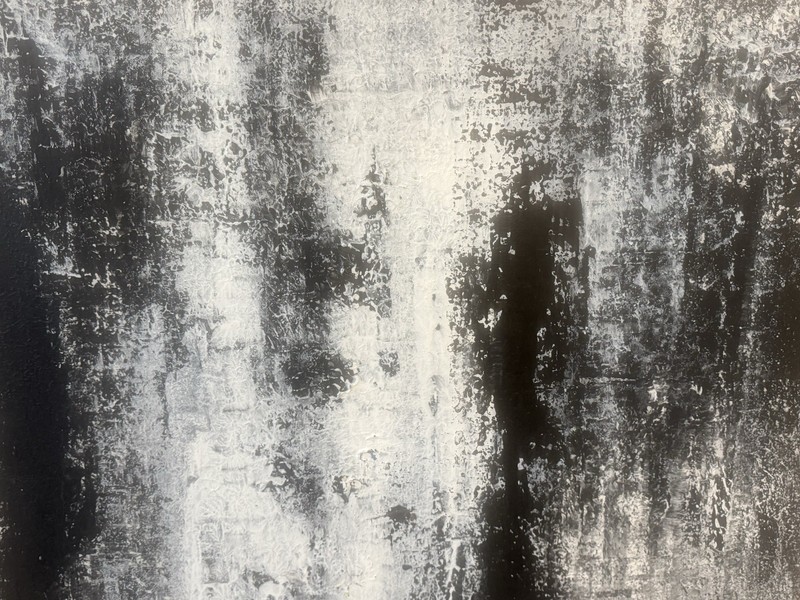 Large Abstract Painting Black White Haunting NYC Loft Minimalist Modern Decor gallery