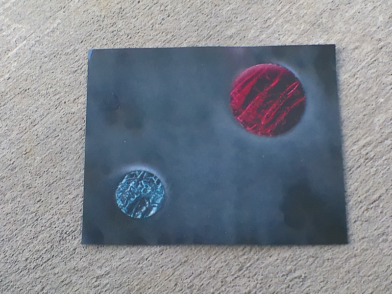 Spray Paint Art. Red, Blue, and Black planets. SprayPaintX