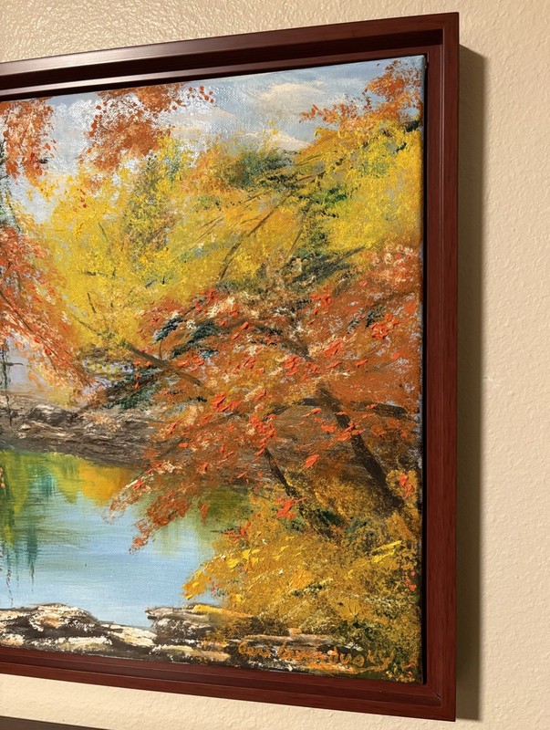 Original Painting "Maple Trees in Autumn" (Framed) 20x16" Oil on Canvas gallery