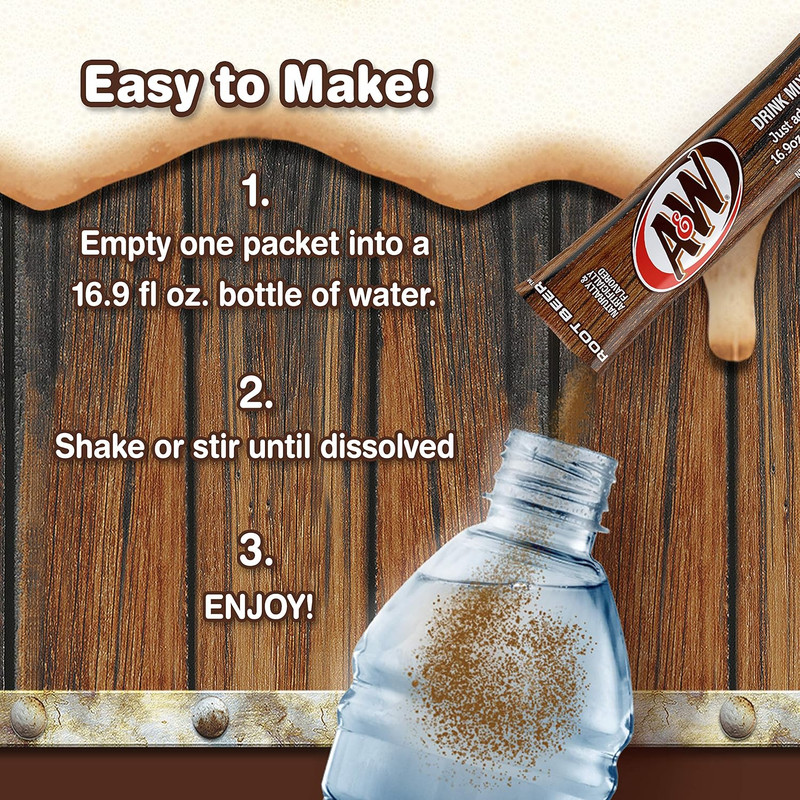 A&W, Root Beer – Powder Drink Mix - (12 Boxes, 72 Sticks) – Sugar Free & Delicio gallery