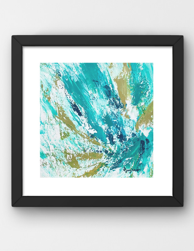 Guajardo Art: Emerald & Yellow Brick Road 11X11 Paper Abstract Home Wall Decor