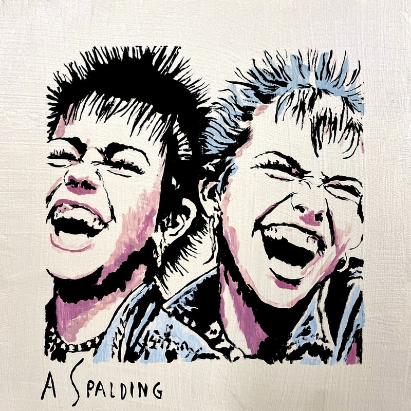Alex Spalding Signed Framed Portrait Art on hardboard, Contemporary Style