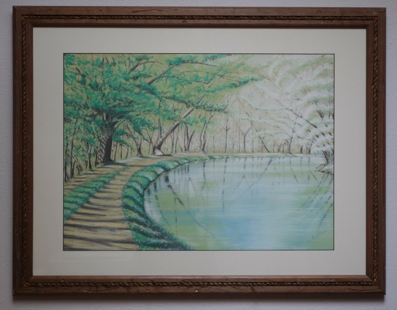 Pastel Landscape Painting Wissahickon Creek Philadelphia by Joe Quintiliano