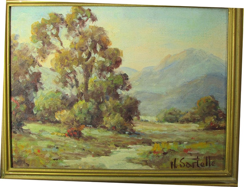 California Impressionist HERBERT SARTELLE 1885-55 Landscape Painting Plein Air 2 gallery