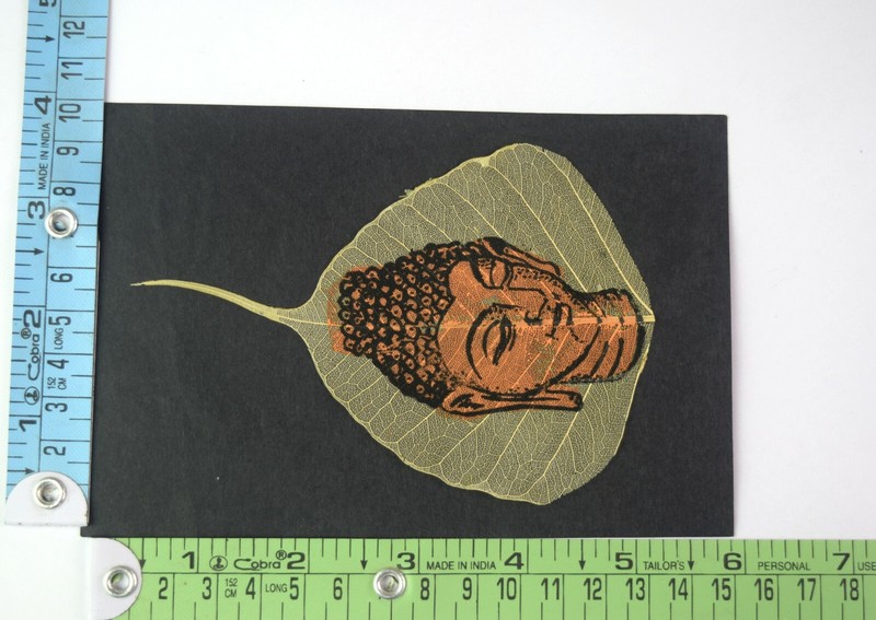 Lord Buddha Leaf Art Painting India Craft Painting Wedding Decorative. i54-757 gallery