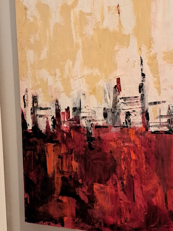 Abstract Painting Original Acrylic Modern Wall Art 36x24 Signed gallery