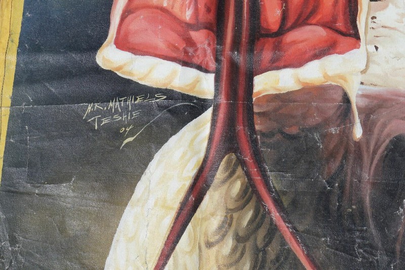 HUGE ORIGINAL ADVERTISEMENT ILLUSTRATION GHANA HORROR MOVIE POSTER ART PAINTING gallery