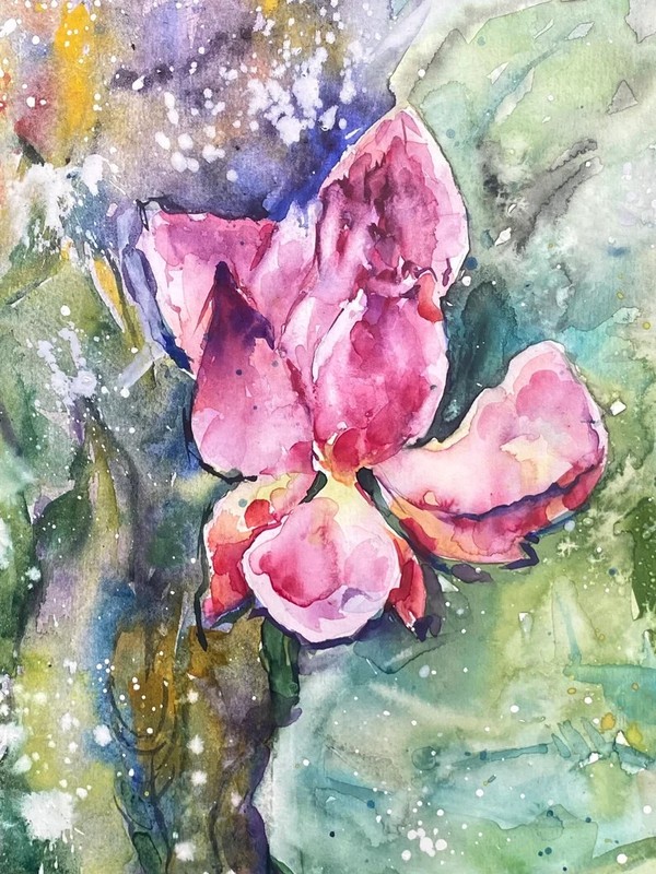 ORIGINAL Watercolor Painting Lotus Painting, Watercolor Lotus Flower 18x12 inch gallery