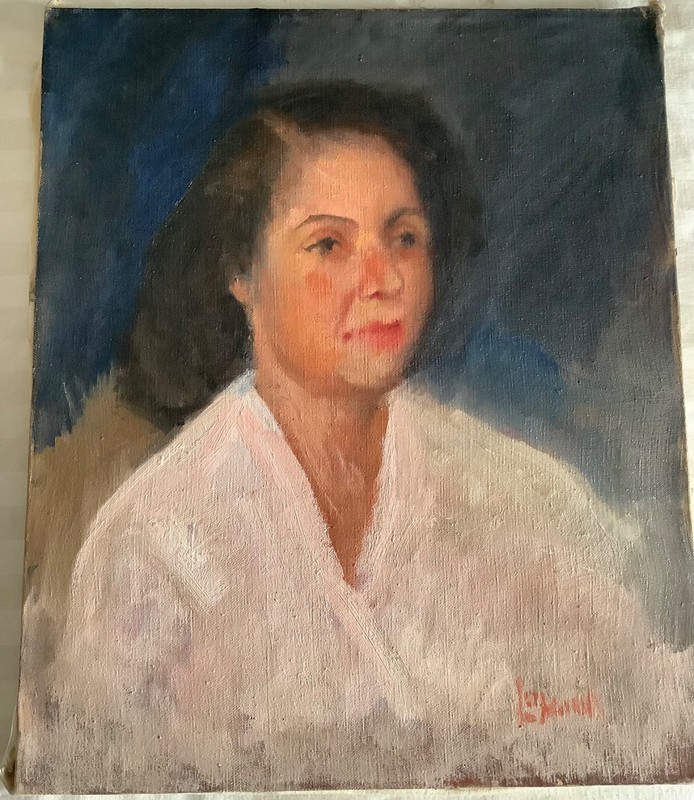 Charles LaMonk Original On Canvas – Juanita Crothers . Signed On Front and Back