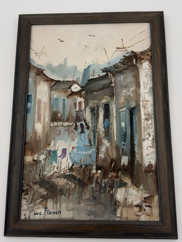 VINTAGE FRAMED LUIZ FRANCA PAINTER BRASILIAN ARTIST ORIGINAL OIL PAINTING