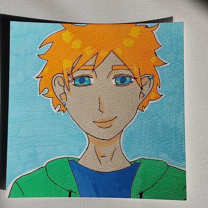6×6 Inch Acrylic Painting Impressionism Anime Manga Original Art Title Kia A1