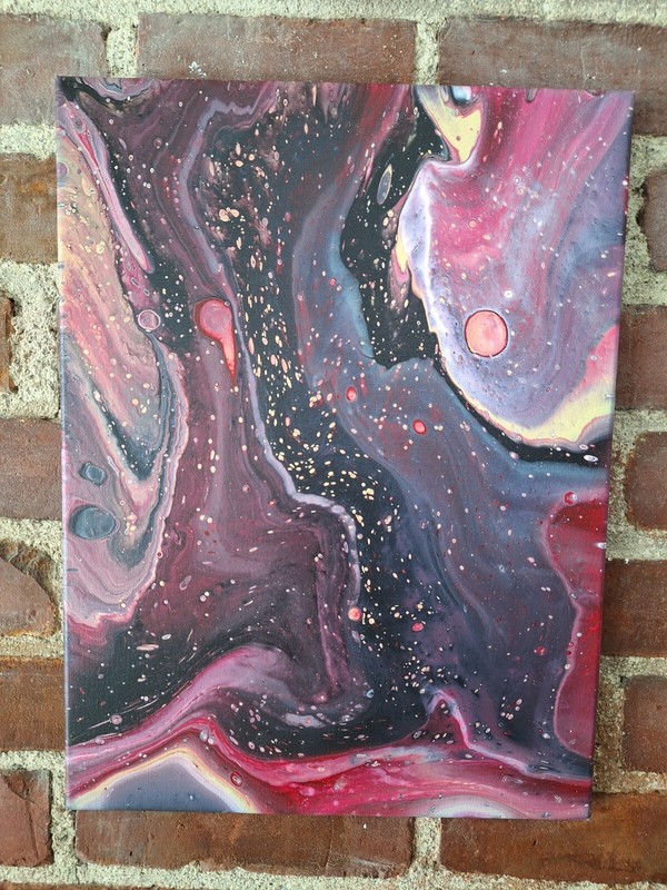 Original Acrylic Pour Painting Abstract Art signed canvas
