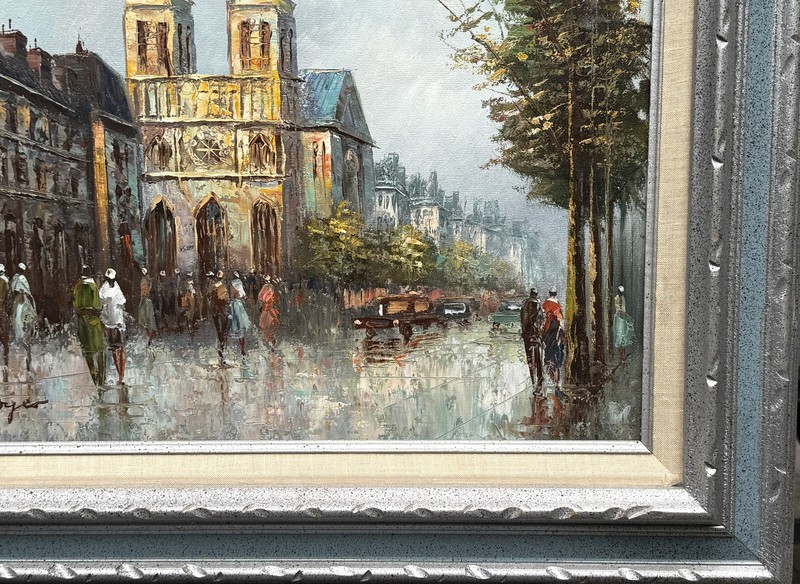 Henri Roger (French), Modern Impression. Orig. O/C "Notre-Dame de Paris", Signed gallery