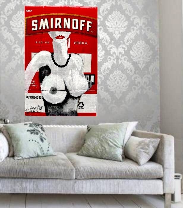 BIG Pop Art CROWN ROYAL NUDES Upcycled 21 X 17 PAINTING SWARTZMILLER DNA signed gallery
