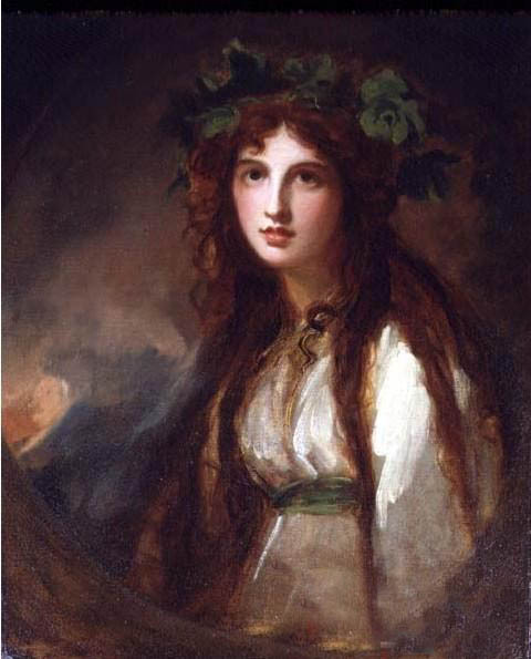 Stunning Oil painting George Romney – Lady Hamilton (as a Bacchante) canvas