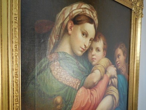 MADONNA DELLA SEGGIOLA-After Rafael-Framed Oil on Canvas gallery