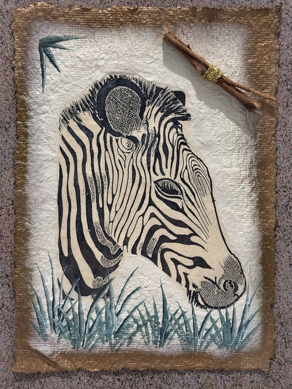 Mixed Media Zebra Original Piece, Rare Art Gifts
