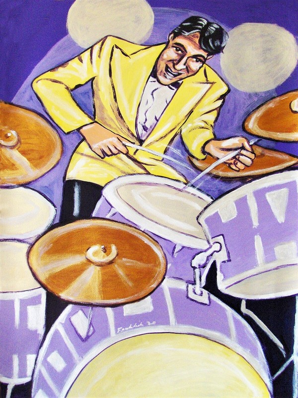 GENE KRUPA PAINTING jazz drum boogie cd big band let me off uptown slingerland