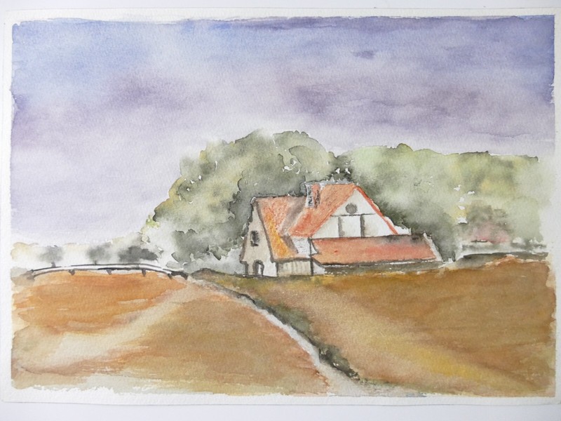 Ingeborg Jakob Wilhelmshaven Aquarell unsigniert undatiert 17x24cm To-5114
