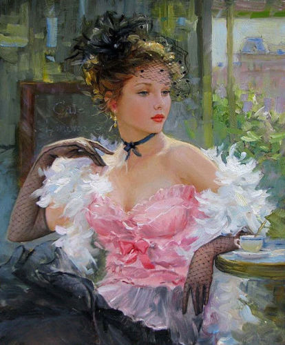 MQ3 Stretched Canvas Frame / Unframed Handmade Girl Oil Painting