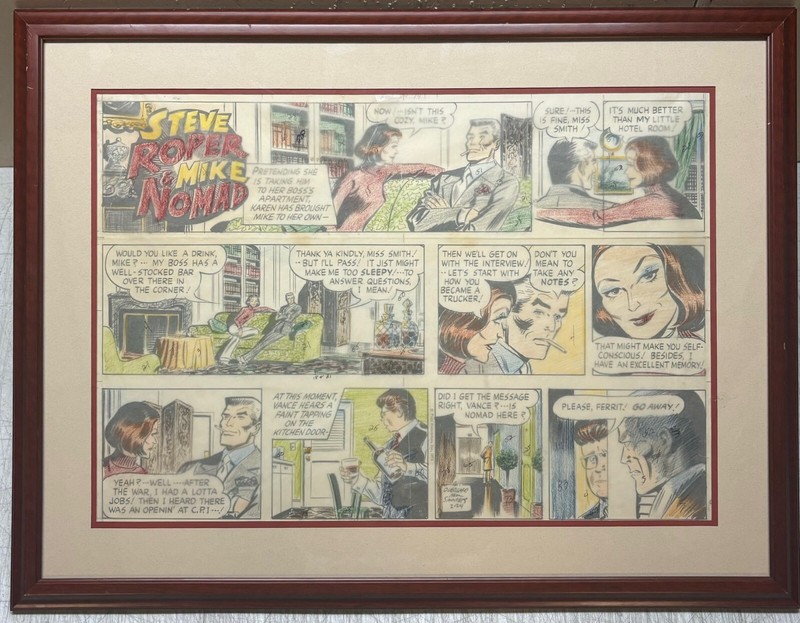 Original William Overgard STEVE ROPER & MIKE NOMAD Sunday Comics ILLUSTRATION