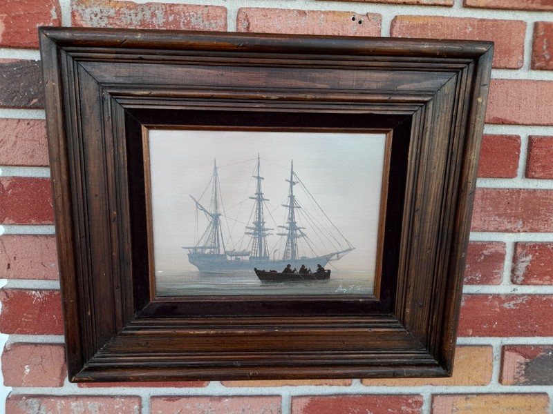 George E. Lee signed original oil painting Seafaring 20 x17