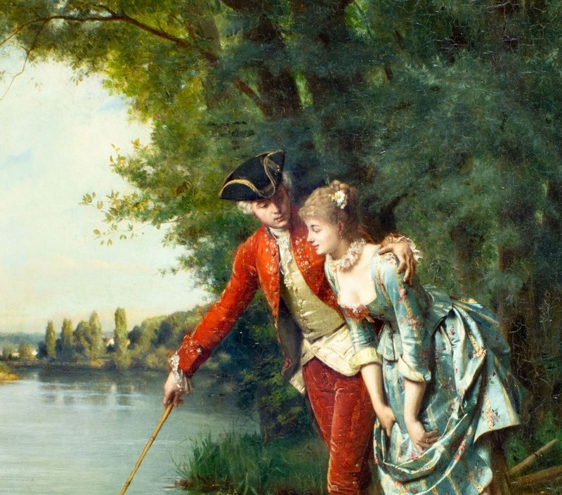 Emile Metzmacher (France,1815-1890) oil painting antique 133774 gallery