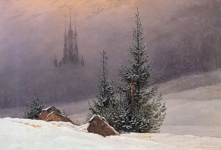 Ｎｉｃｅ　Oil caspar david friedrich – winter landscape with church　ｆｒｅｅ　ｓｈｉｐｐｉｎｇ　ａｒｔ