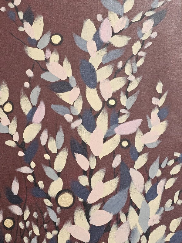 LARGE ORIGINAL Modern ABSTRACT Floral Acrylic PAINTING On 1m x 50cm Canvas gallery